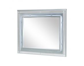 Gunnison Dresser Mirror With LED Lighting in Silver Metallic