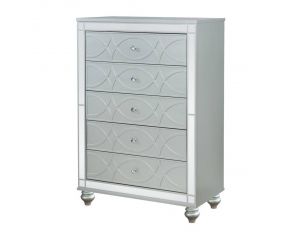 Gunnison 5 Drawer Chest in Silver Metallic