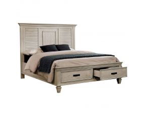 Franco Eastern King Storage Bed in Antique White