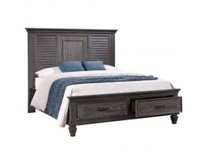 Franco Queen Platform Storage Bed in Weathered Sage