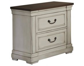 Hillcrest 2 Drawer Nightstand Dark Rum And White