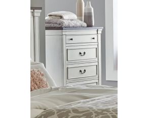 Hillcrest 5 Drawer Chest in Dark Rum And White