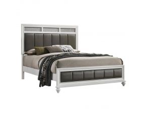 Barzini Queen Upholstered Panel Bed in White