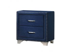 Melody 2 Drawer Upholstered Nightstand in Pacific Blue