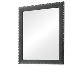 Melody Rectangular Upholstered Dresser Mirror in Grey