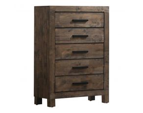 Woodmont 5 Drawer Chest in Rustic Golden Brown