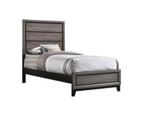 Twin Panel Bed in Grey Oak