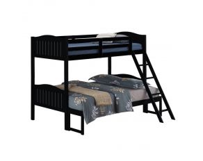 Littleton Twin Over Full Bunk Bed with Ladder in Black