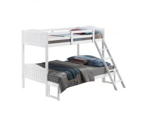 Littleton Twin Over Full Bunk Bed with Ladder in White