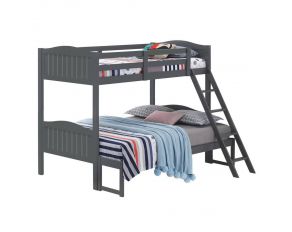 Littleton Twin Over Full Bunk Bed with Ladder in Grey