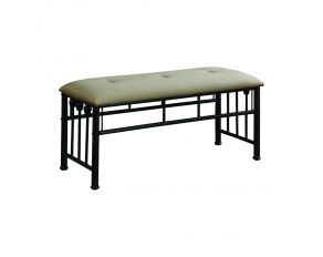 Livingston Upholstered Bench in Brown And Dark Bronze