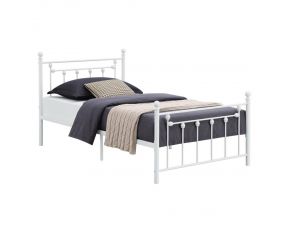 Canon Twin Metal Panel Bed in White