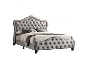 Bella California King Upholstered Bed in Silver Grey