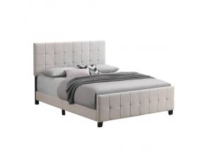 Fairfield King Upholstered Panel Bed in Beige