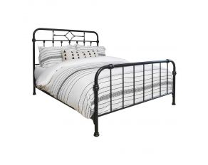 Packlan Queen Metal Panel Bed in Matte Black