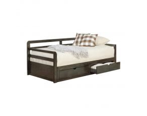 Sorrento 2 Drawer Twin Daybed With Extension Trundle in Grey