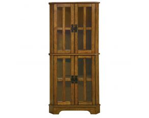 Coaster Furniture Corner Curio Cabinet in Golden Brown