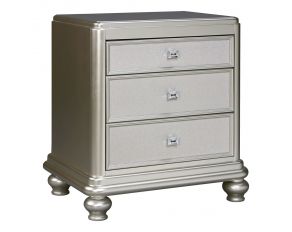 Ashley Furniture Coralayne Three Drawer Night Stand in Silver