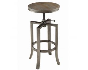 Adjustable Height Swivel Bar Stools in Brushed Nutmeg And Slate Grey