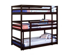 Sandler Twin Triple Bunk Bed in Cappuccino