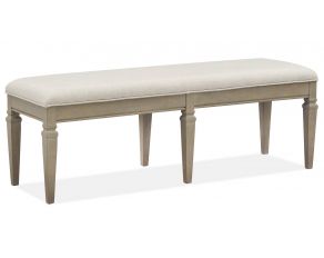 Lancaster Bench With Upholstered Seat In Dovetail Grey