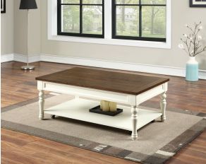 Joanna Coffee Table in Ivory and Mocha