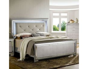 Furniture of America Bellanova Eastern King Bed in Silver