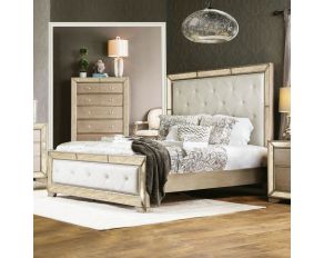 Furniture of America Loraine Eastern King Bed in Champagne Finish