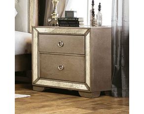 Furniture of America Loraine Nightstand in Champagne Finish