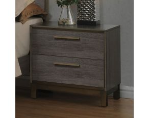 Furniture of America Manvel Night Stand in Two-Tone Antique Gray Finish