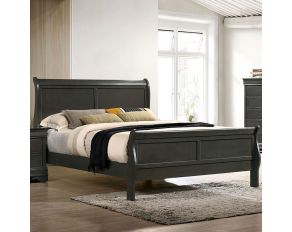 Louis Philippe III California King Bed in Gray