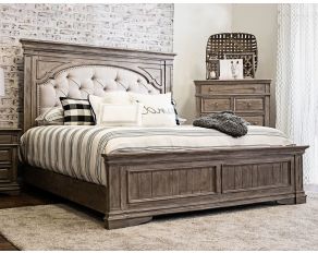 Highland Park King Upholstered Panel Bed in Waxed Driftwood