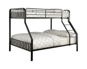 Furniture of America Clement Metal Twin/Full Bunk Bed in Black