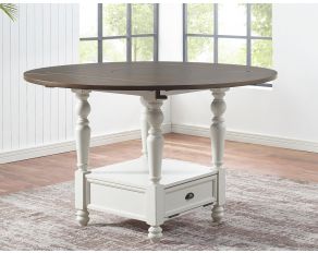 Joanna 59 inch Round Counter Height Table in Ivory and Mocha