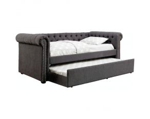 Furniture of America Leanna Daybed with Trundle, Gray