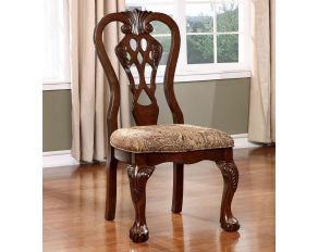 Furniture of America Elana Side Chair in Brown Cherry Finish - Set of 2