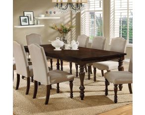 Furniture of America Hurdsfield Dining Table in Antique Cherry Finish