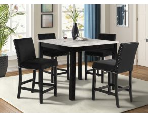 Lennon 5 Piece Upholstered Dining Set in Black