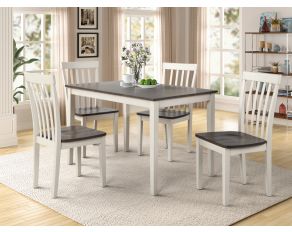 Brody 5 Piece Dinette in White and Grey Finish