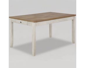 Nina Dining Table in White and Brown Top