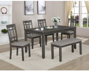 Paige 6 Piece Dinette Set in Grey