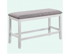 Nina Counter Height Bench in Chalk Grey