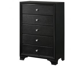 Micah 5 Drawer Chest in Black