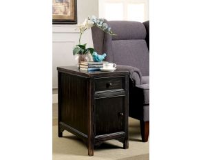 Furniture of America Meadow Side Table in Antique Black Finish