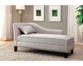 Furniture of America Stillwater Chaise, Beige Fabric