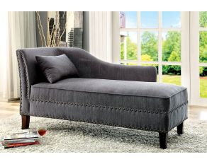 Furniture of America Stillwater Chaise, Gray Fabric