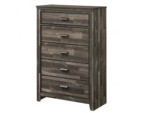 Carter 5 Drawer Chest in Brown Gray