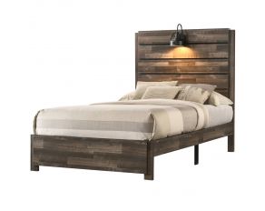 Carter Full Platform Bed in Brown Gray