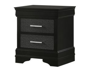 Amalia 2 Drawer Nightstand in Black