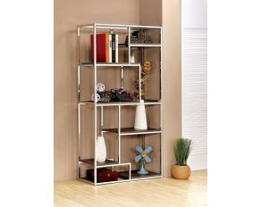 Furniture of America Elvira Display Shelf, Chrome